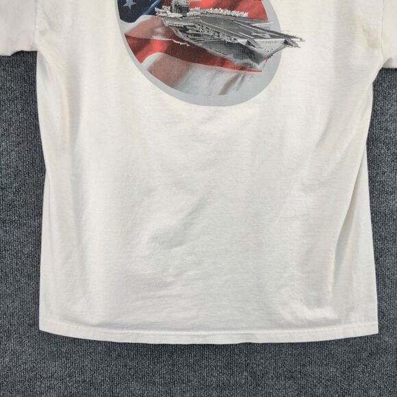 USS Midway T Shirt Size L White Double Sided Graphic Navy Short Sleeve - Picture 11 of 16